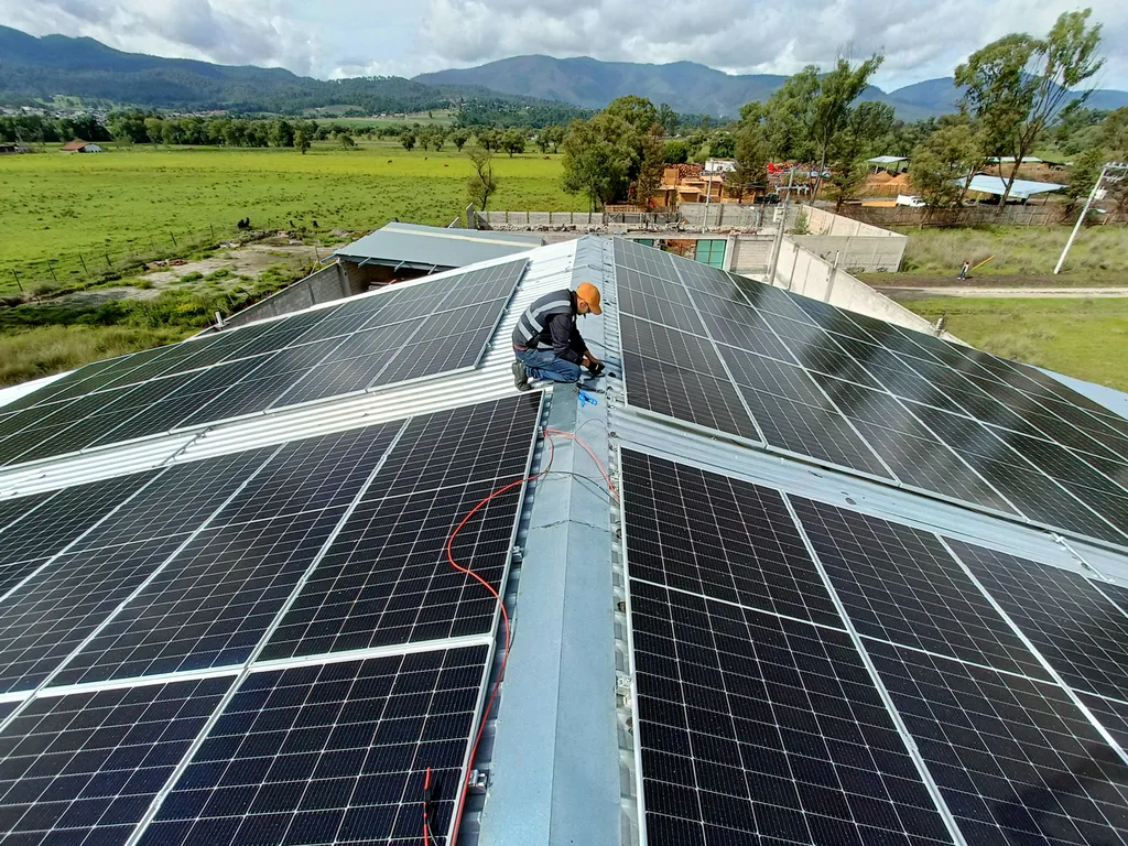 Vista aérea de una instalación comercial